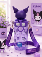 Kuromi Water Bottle with Shoulder Strap – 650ml