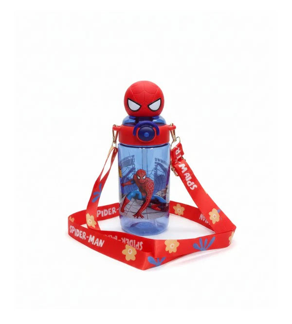 Spider-Man Water Bottle with Shoulder Strap – 650ml