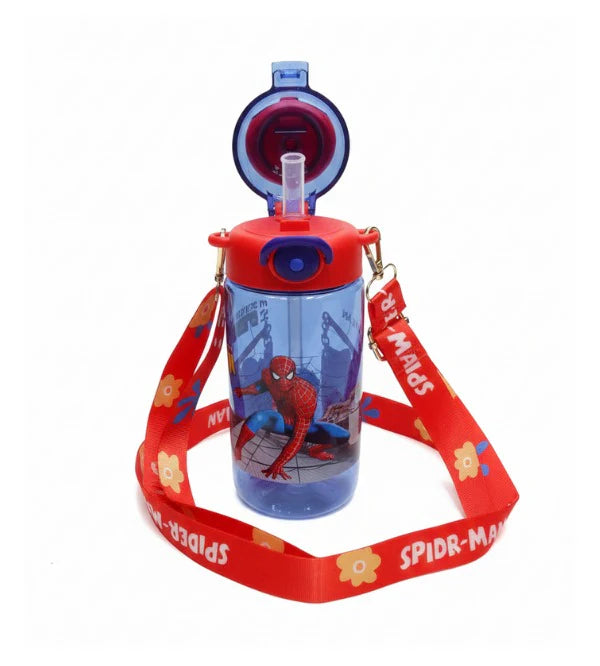 Spider-Man Water Bottle with Shoulder Strap – 650ml