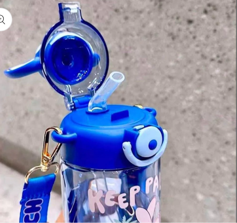 Disney Stitch & Angel Water Bottle with Shoulder Strap – 650ml
