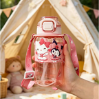 Hello Kitty & Kuromi Water Bottle with Shoulder Strap