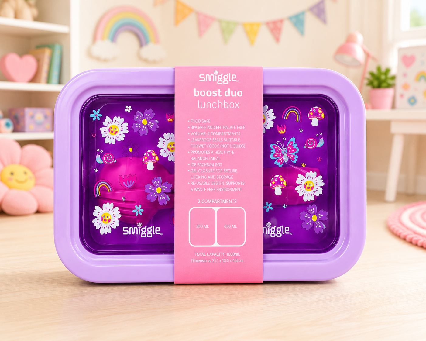 LUNCH BOX PLASTIC 2006A FLORAL