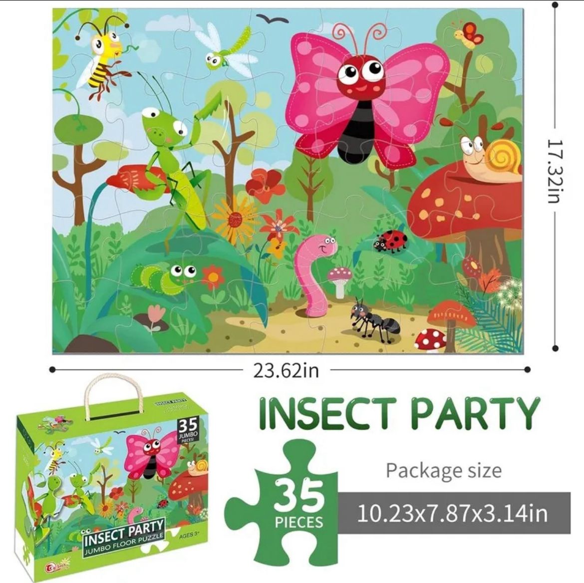 35 PCS BUG & INSECT JUMBO PUZZLE