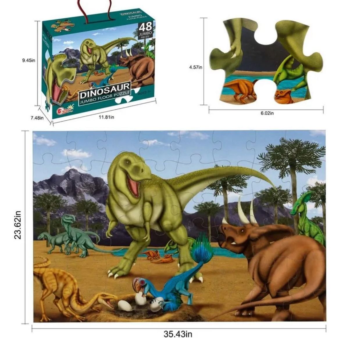 JUMBO PUZZLE DINOSAUR 48 PCS