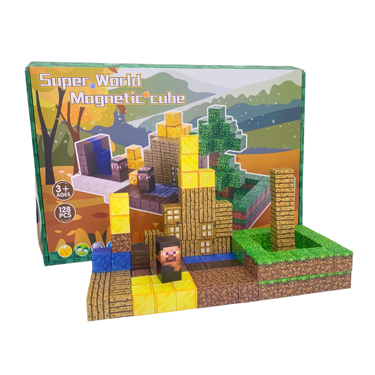 MINECRAFT MAGNETIC BLOCKS 128 PCS