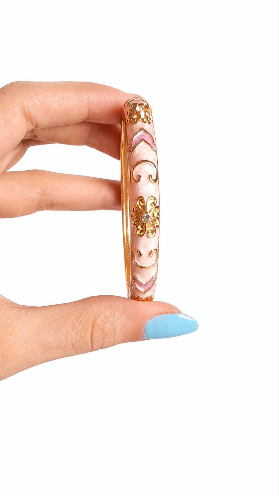 Enamel Floral Stainless Steel Bangles