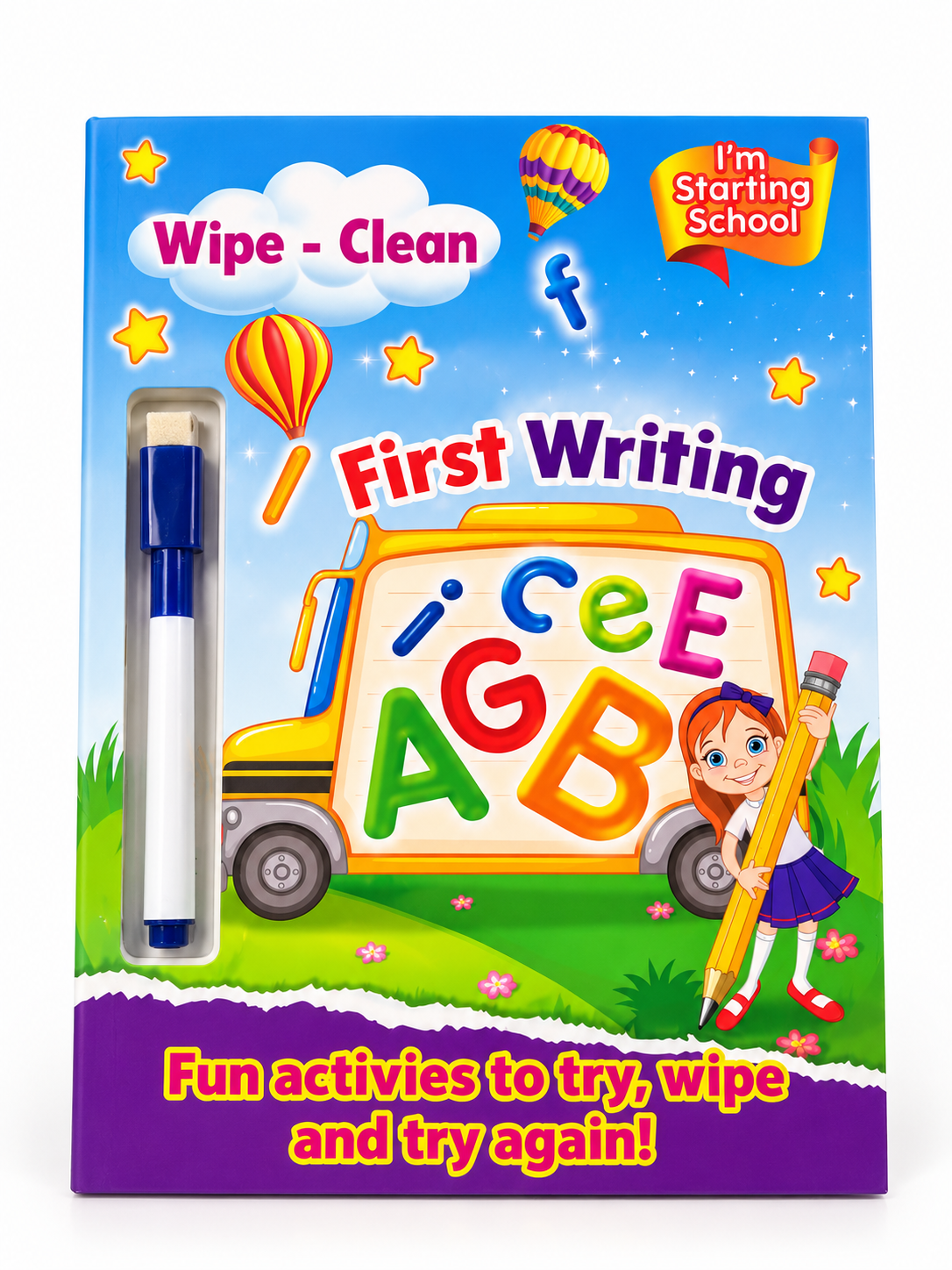 Wipe-Clean First Writing Book – Reusable Alphabet Practice Workbook Main image