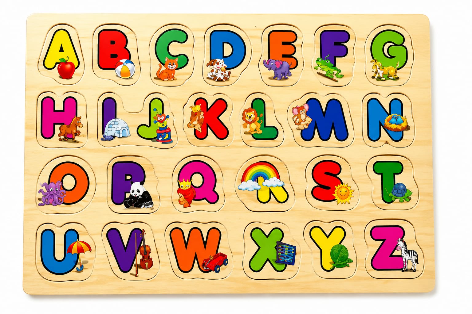 Wooden Alphabet Puzzle Board – A to Z Learning Toy Main image