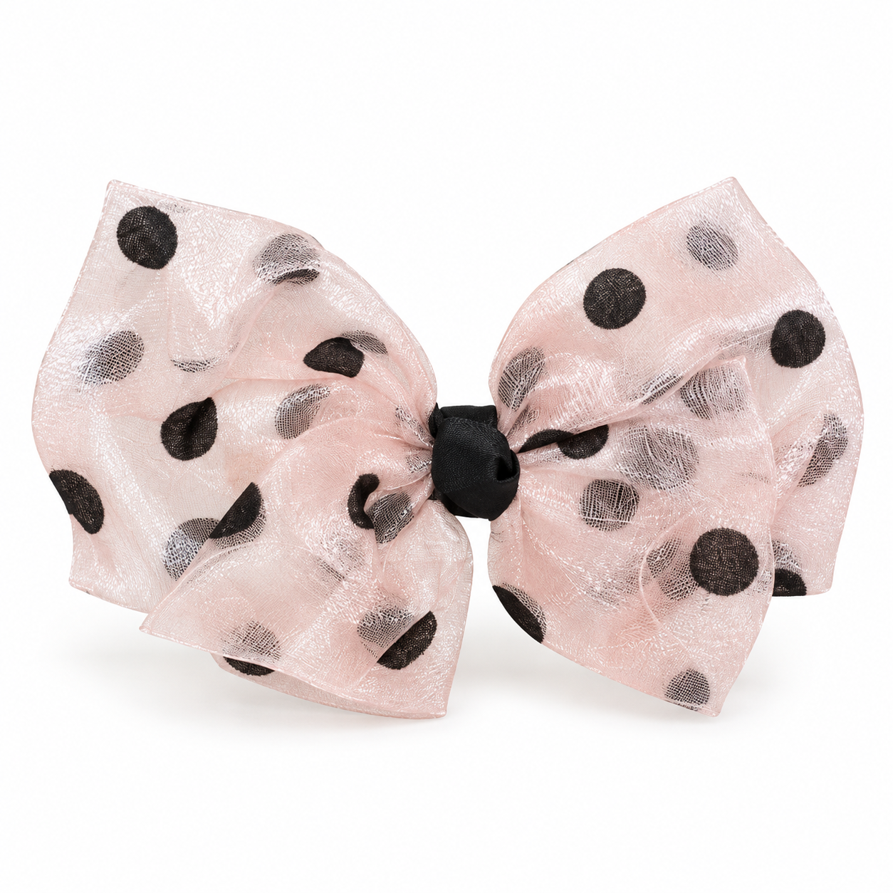 Sheer Polka Dot Hair Bow – 3 Colors Secondary image