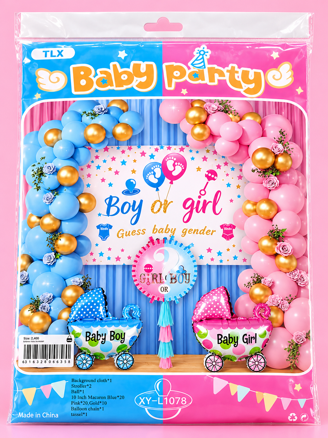 Baby Boy or Girl Gender Reveal Party Decoration Set Main image