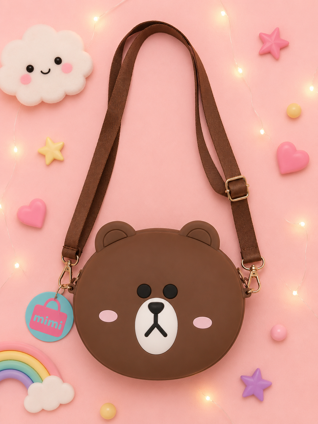 Cute Bear Silicone Crossbody Bag
