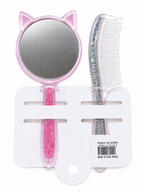 My Melody & Kuromi Glitter Comb and Mirror Set