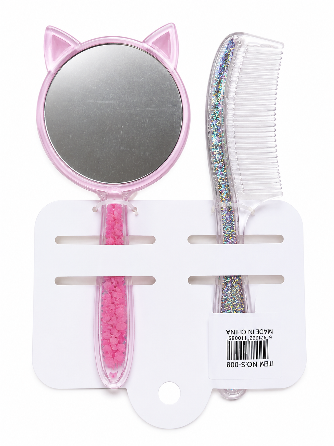 My Melody & Kuromi Glitter Comb and Mirror Set