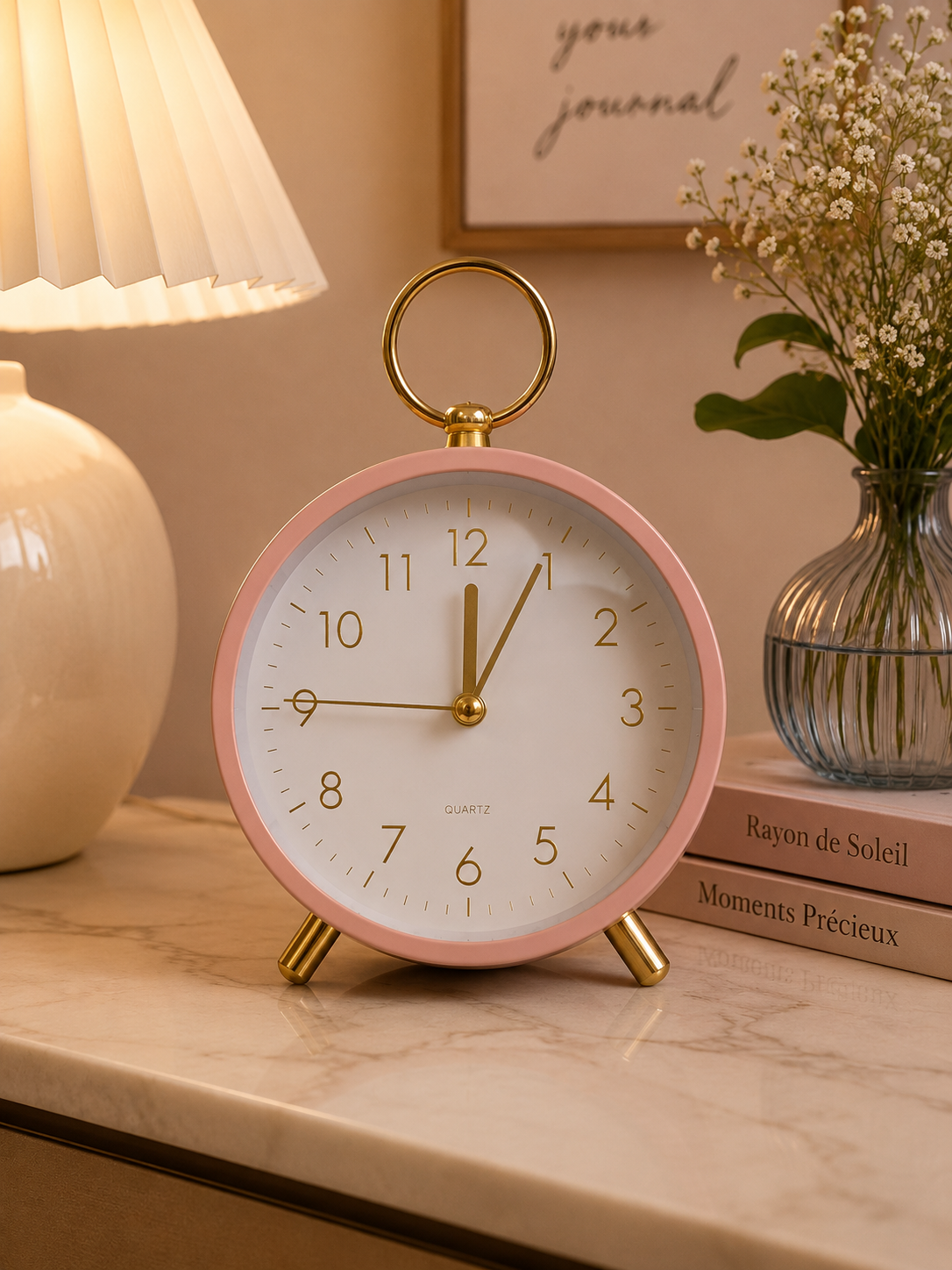 Modern Round Quartz Table Clock Secondary image