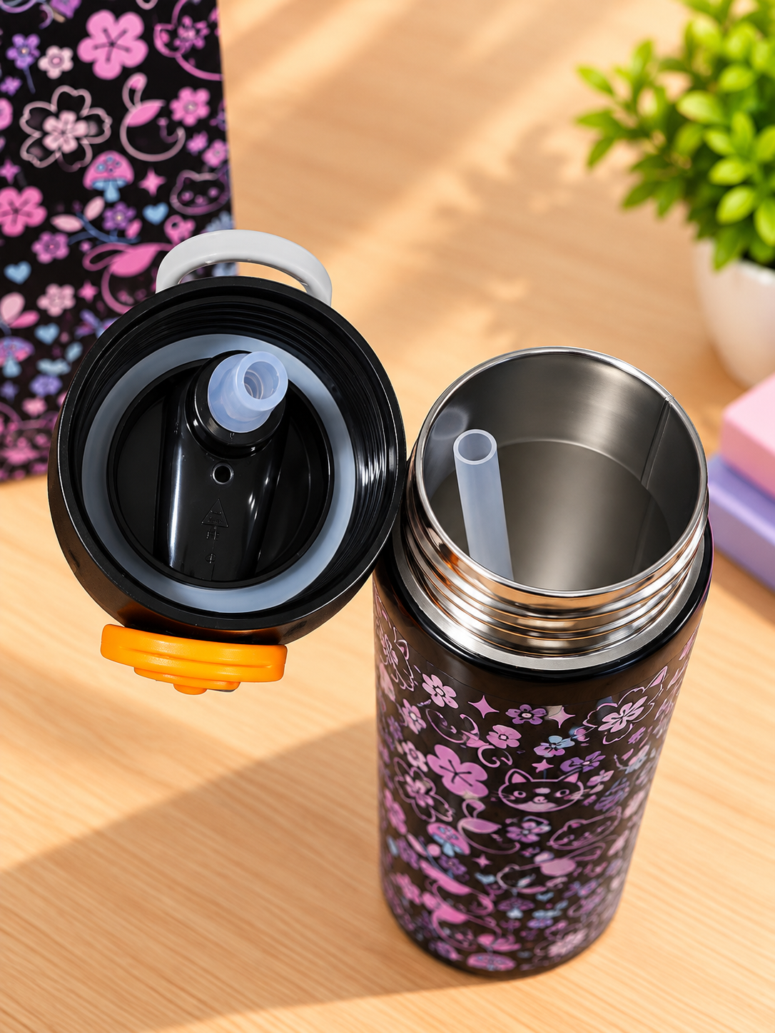 Smiggle Cosmic Cat Water Bottle – 620 ml