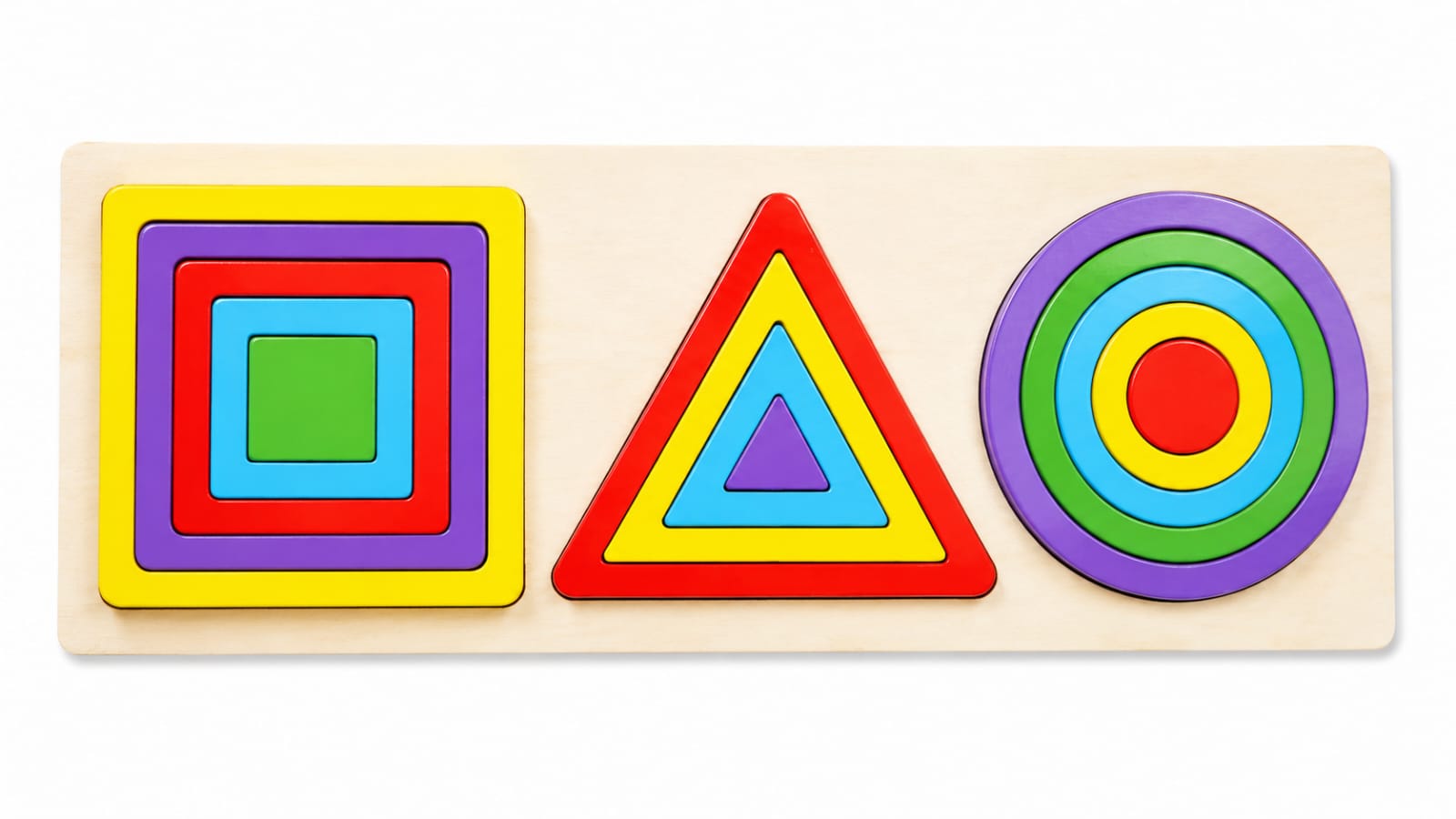 Wooden 3-in-1 Geometric Shape Puzzle