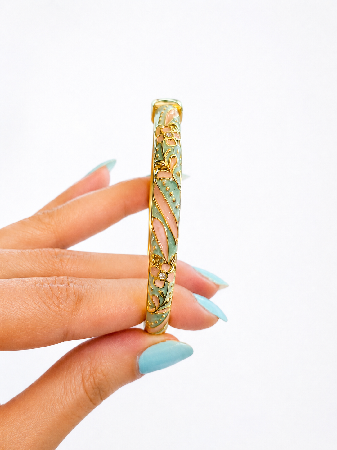 Enamel Floral Stainless Steel Bangles