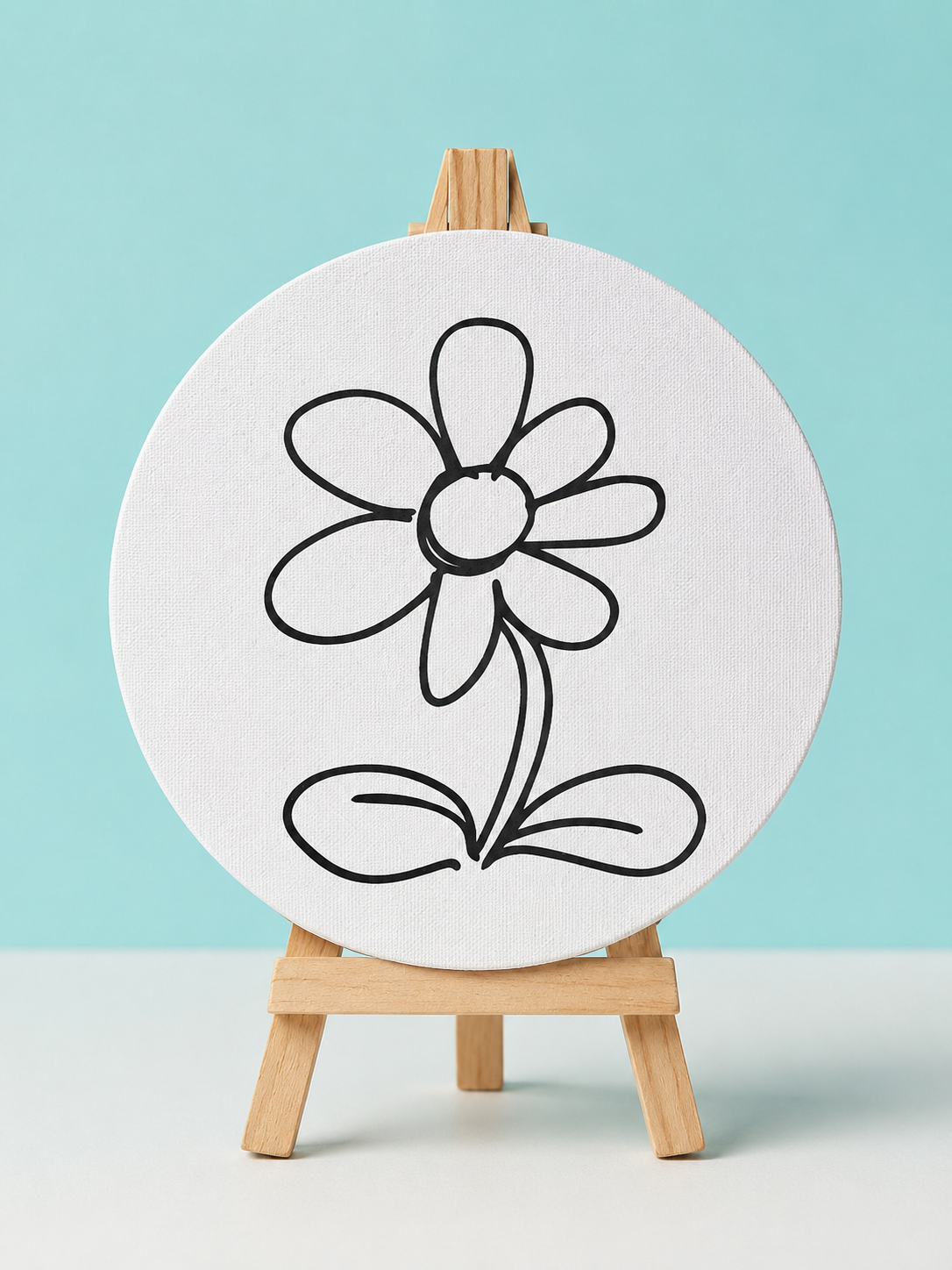 Kids DIY Canvas Painting Kit with Mini Wooden Easel – 6 × 6 Inches Main image