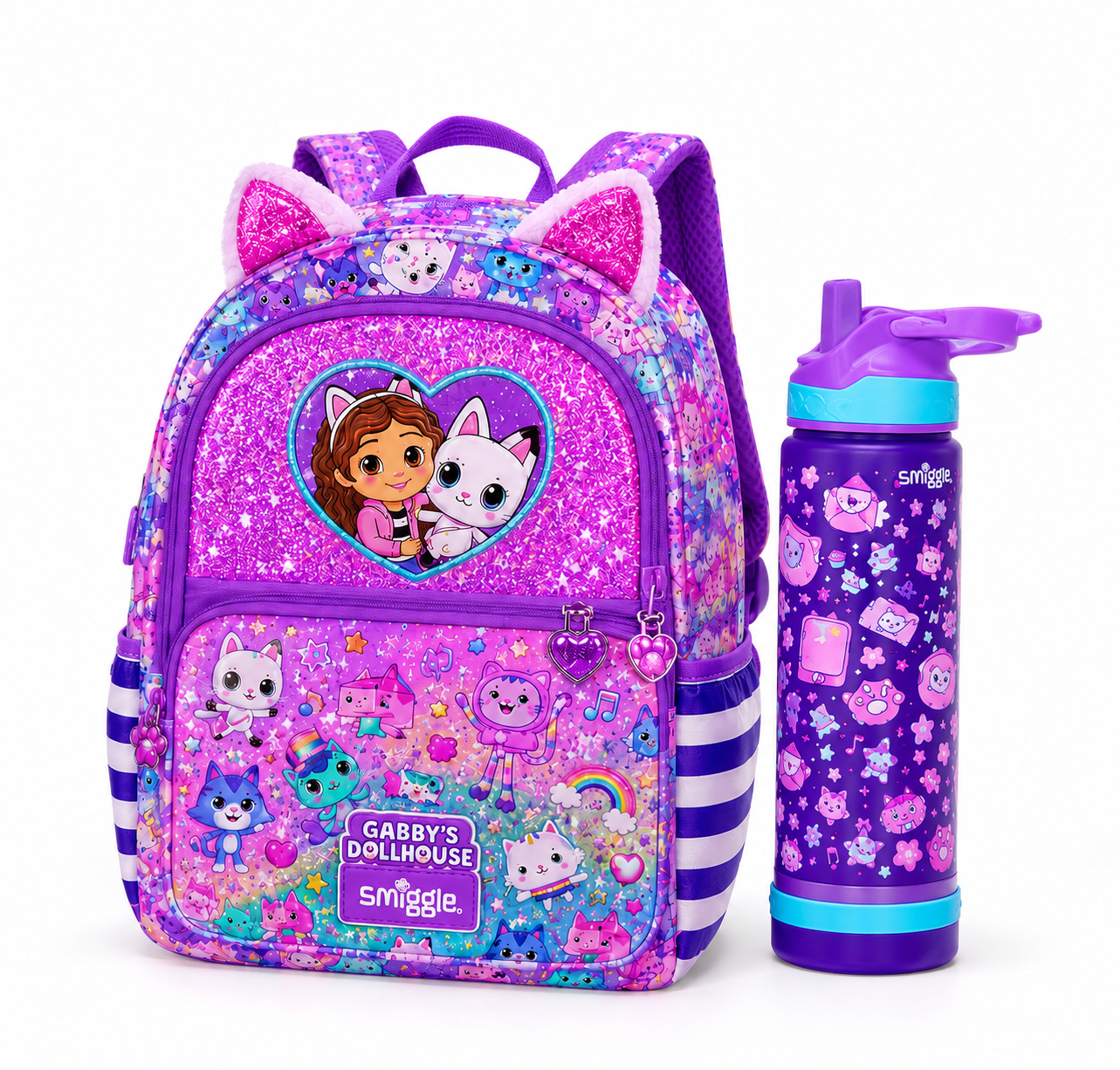 Smiggle Gabby's Dollhouse Backpack & Water Bottle Set Secondary image