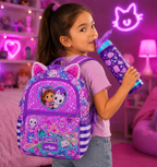 Smiggle Gabby's Dollhouse Backpack & Water Bottle Set