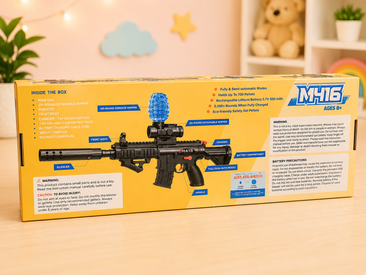 M416 Gel Storm Rechargeable Gel Blaster – 2 Shooting Modes
