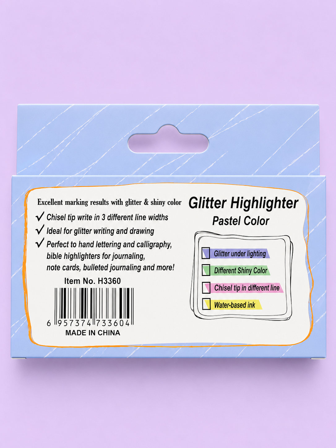 PASTEL GLITTER HIGHLIGHTER - 2 PCS Secondary image