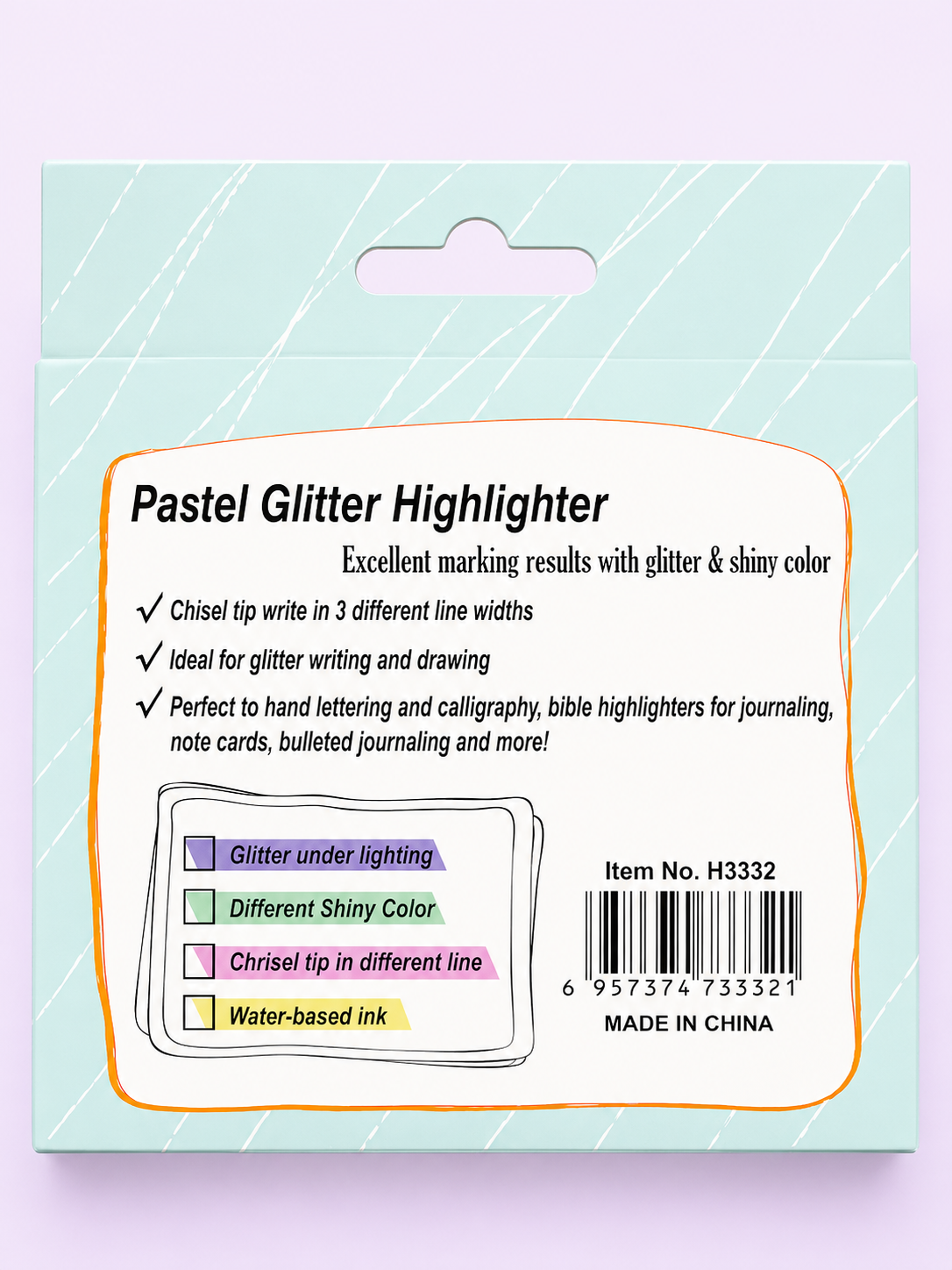 GLITTER HIGHLIGHTER SET - 4 PCS