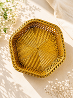 Golden Plastic Serving Basket Plate
