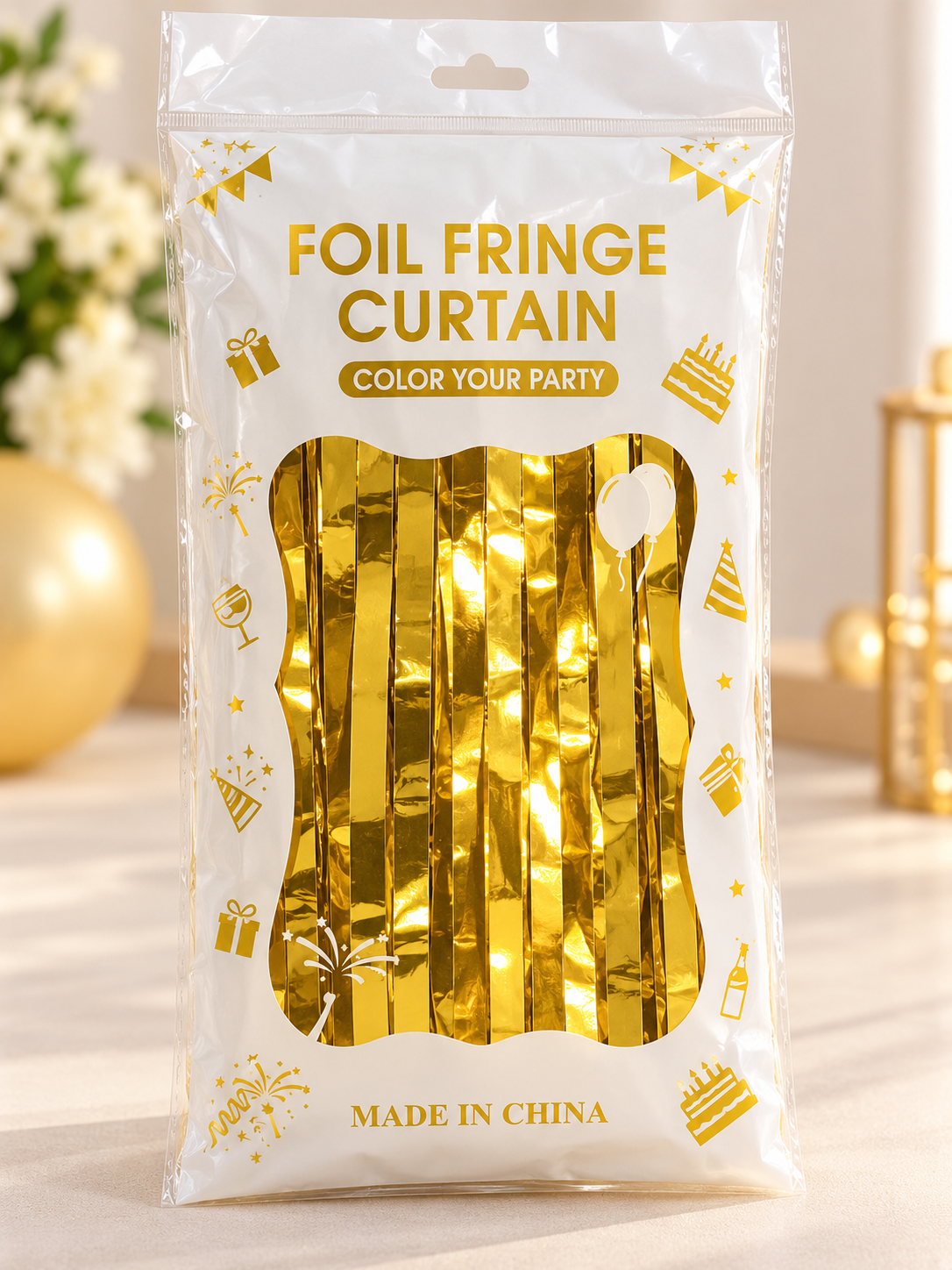Metallic Foil Fringe Curtain