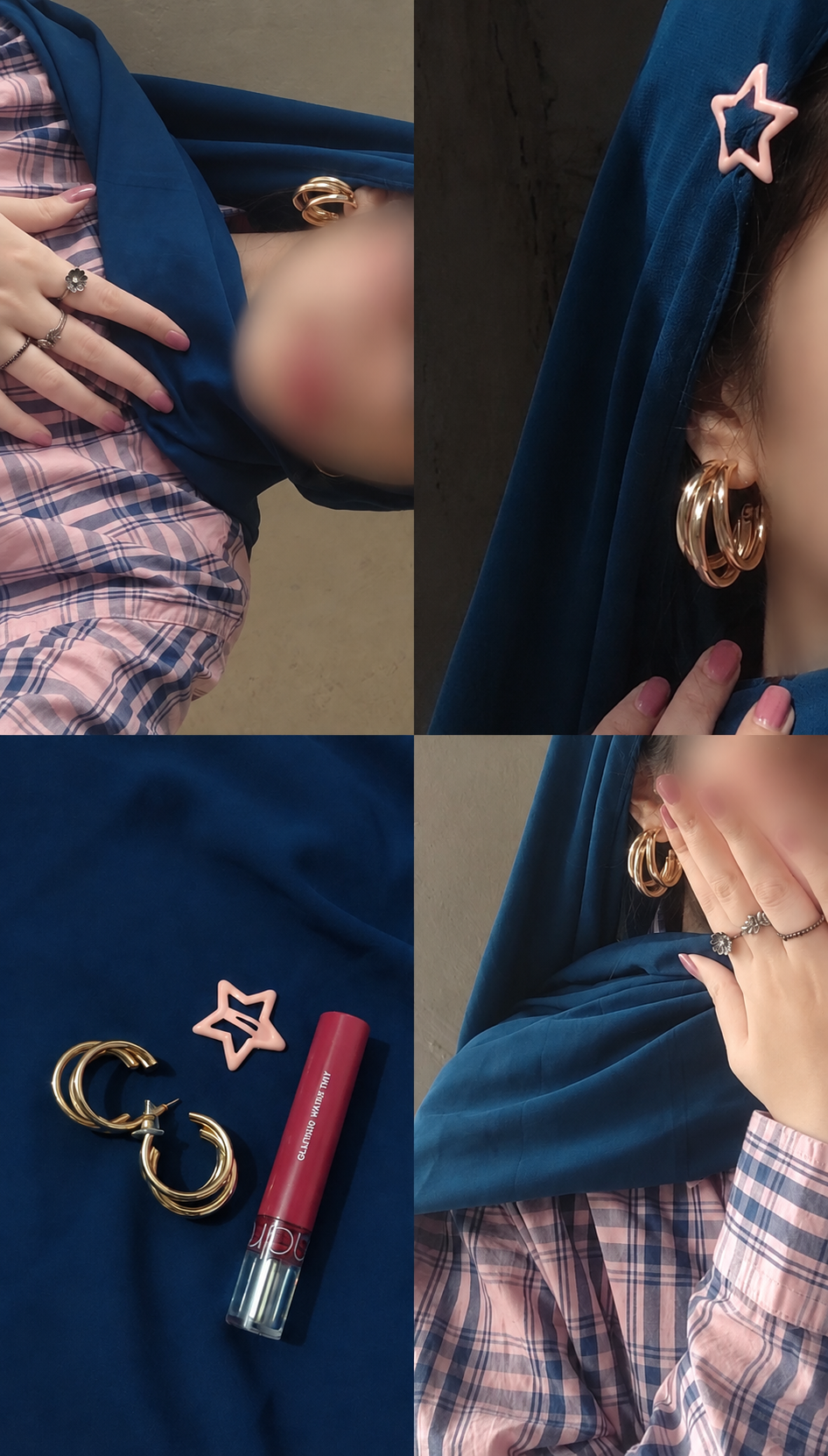 Pastel Star Hijab Clips / Hair Clips