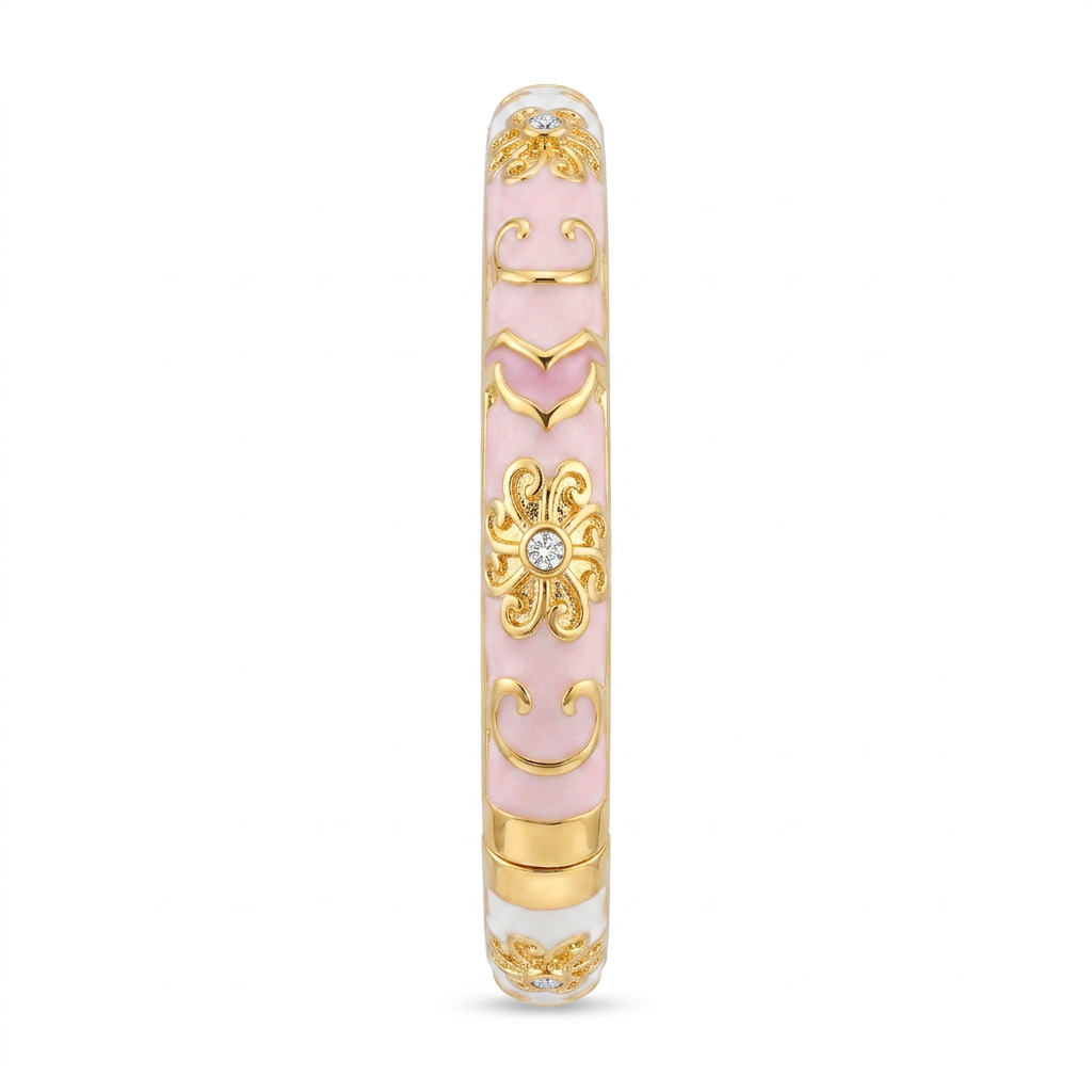 Enamel Floral Stainless Steel Bangles