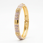 Enamel Floral Stainless Steel Bangles