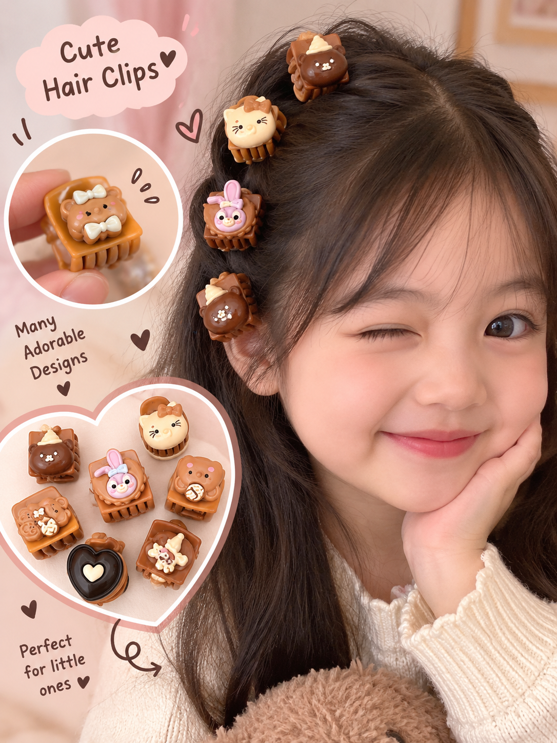 Cute Animal & Flower Mini Hair Clips Main image