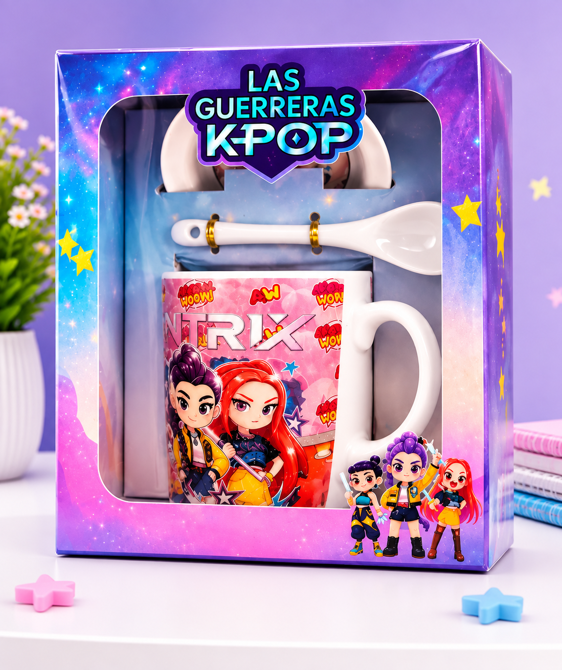 K-Pop Demon Hunters Cup with spoon and saucer Secondary image
