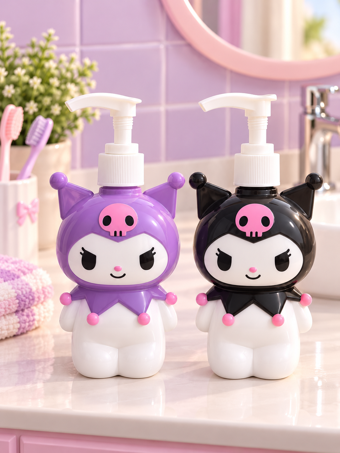 Kuromi Character Soap Dispenser – Purple & Black Main image