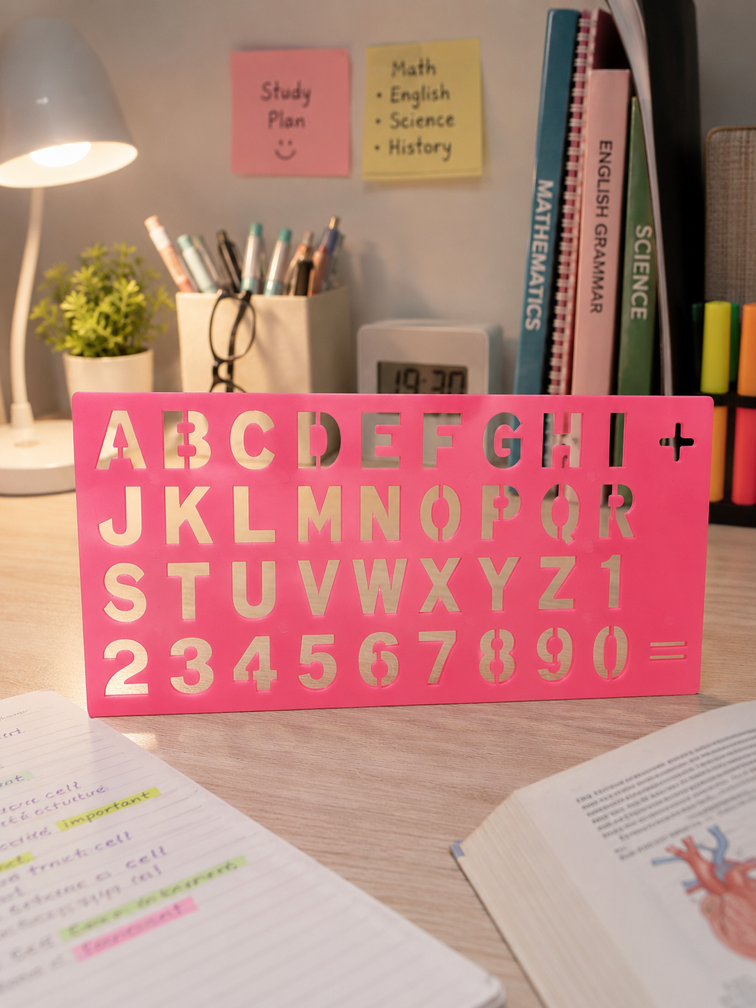 ALPHABET & NUMBER STENCIL RULER