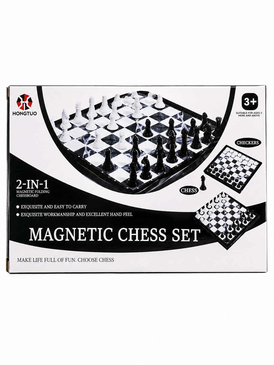 2-in-1 Magnetic Chess & Checkers Set