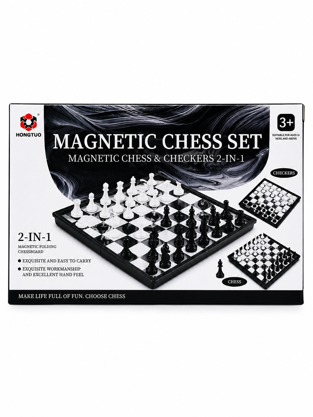 2-in-1 Magnetic Chess & Checkers Set