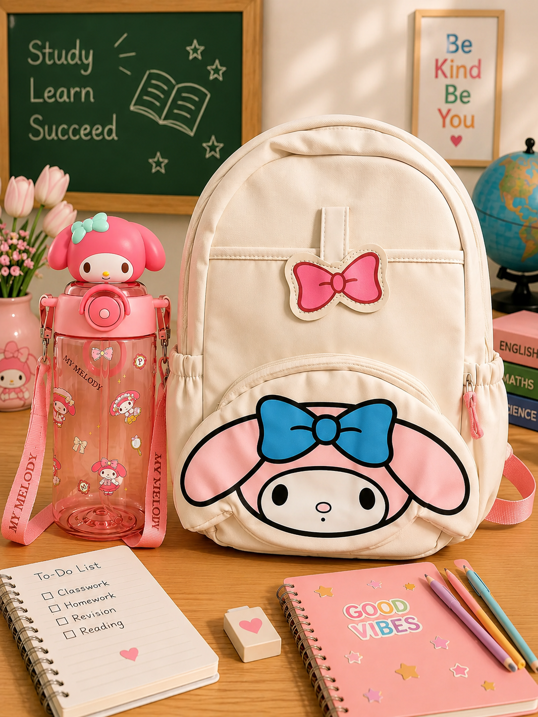 My Melody Backpack & Water Bottle Set