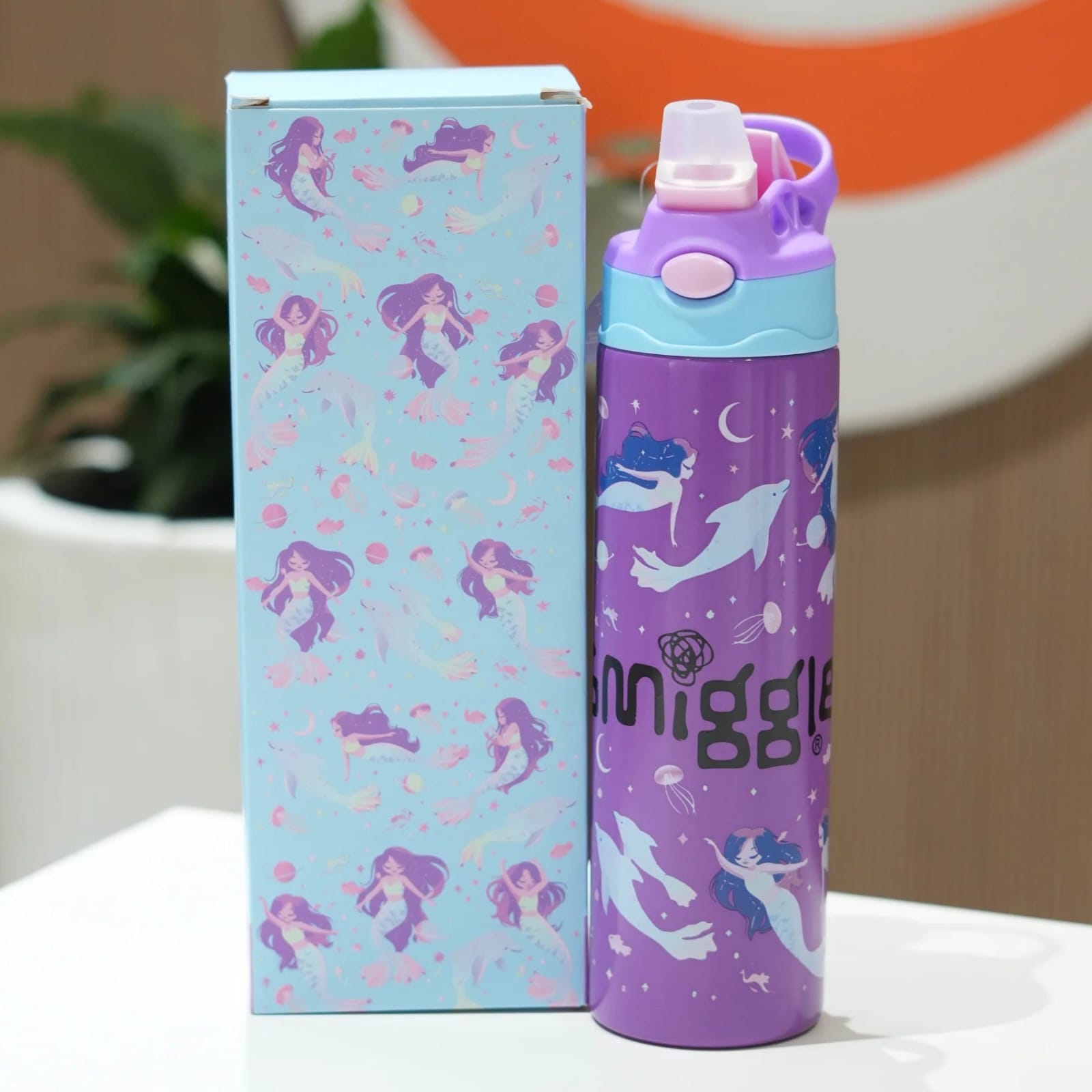 Mermaid & Dolphin Insulated Steel Water Bottle Main image