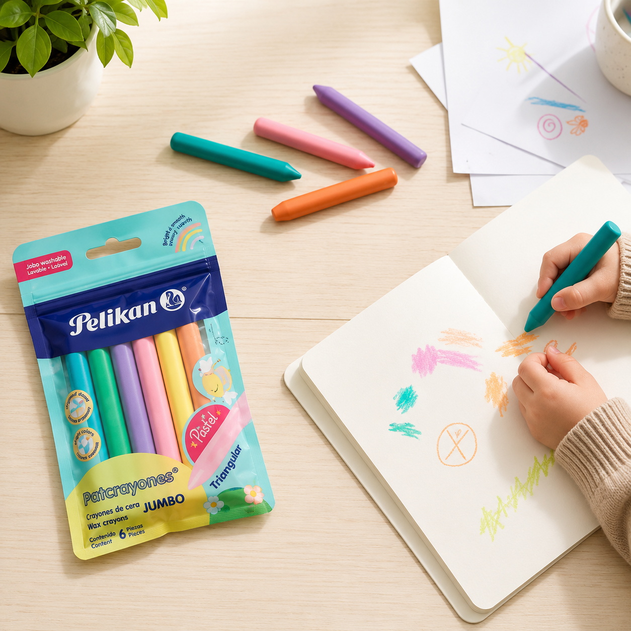 PELIKAN PELICRAYON TRIANGULAR JUMBO PASTEL Secondary image