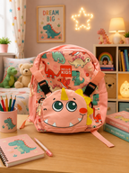 KIDS DINO BACKPACK - PINK (13.5 INCHES)