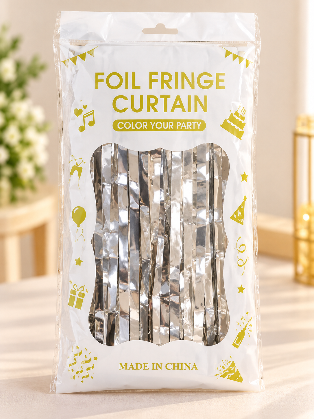 Metallic Foil Fringe Curtain