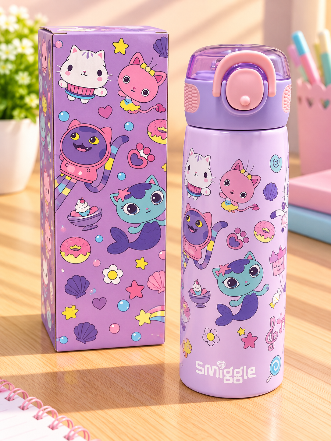 Smiggle Gabby’s Dollhouse Insulated Water Bottle – 620ml Main image