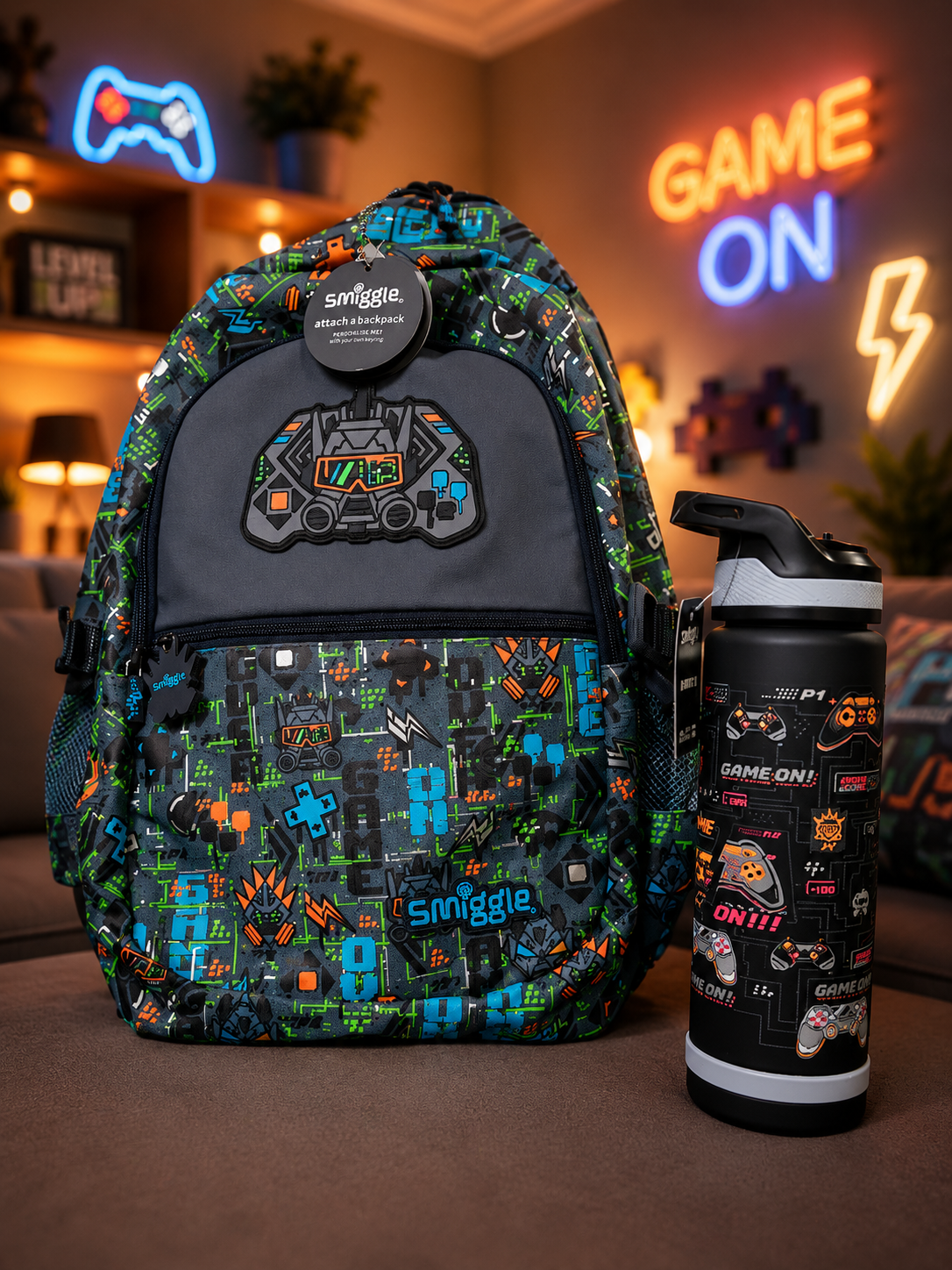 Smiggle Gaming Backpack and Imported Water Bottle deal