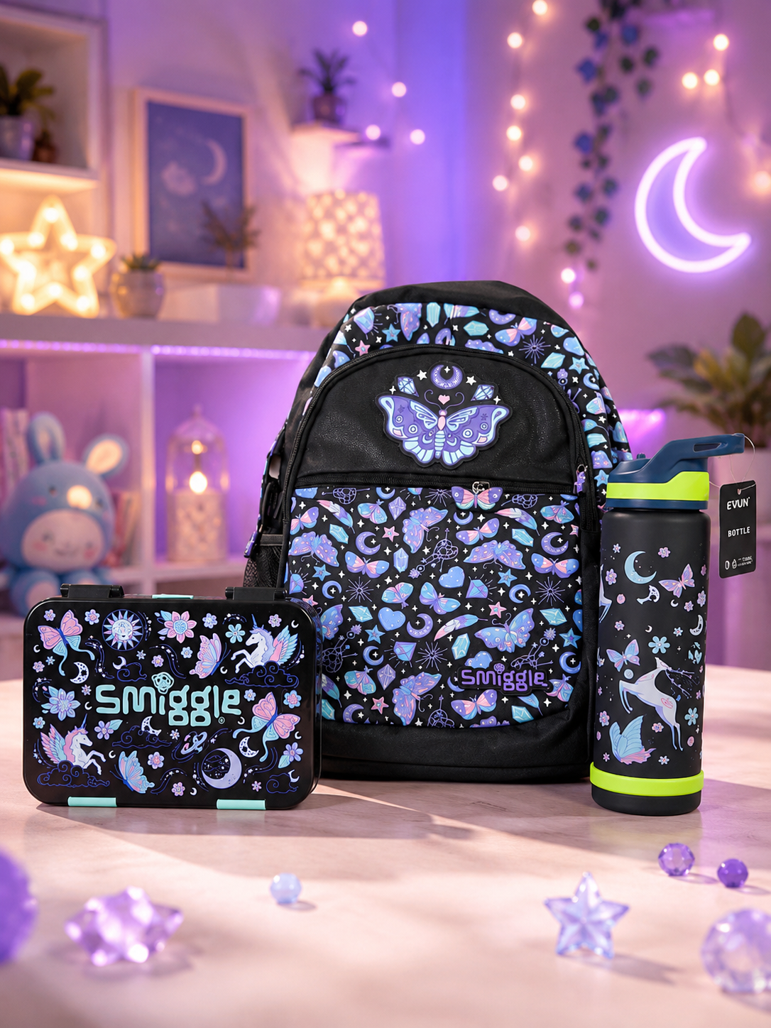 Smiggle Backpack, Lunch Box & Water Bottle deal