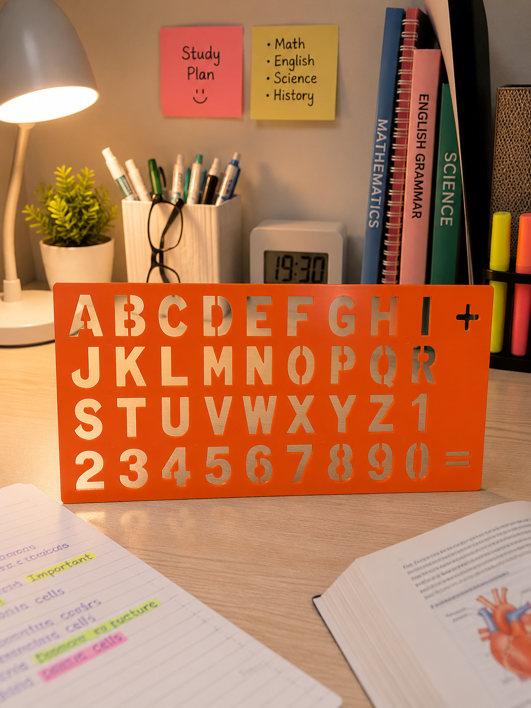 ALPHABET & NUMBER STENCIL RULER
