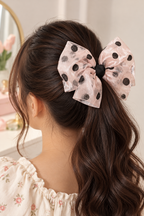 Sheer Polka Dot Hair Bow – 3 Colors