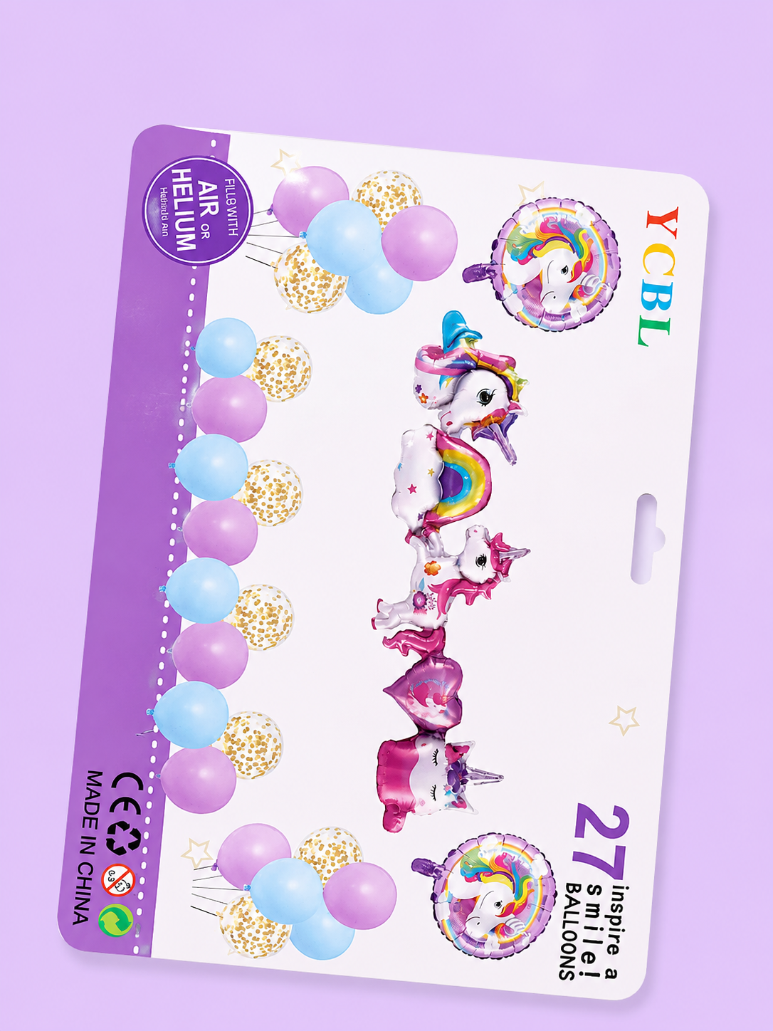 UNICORN BALLOON SET - 27 PIECES Main image