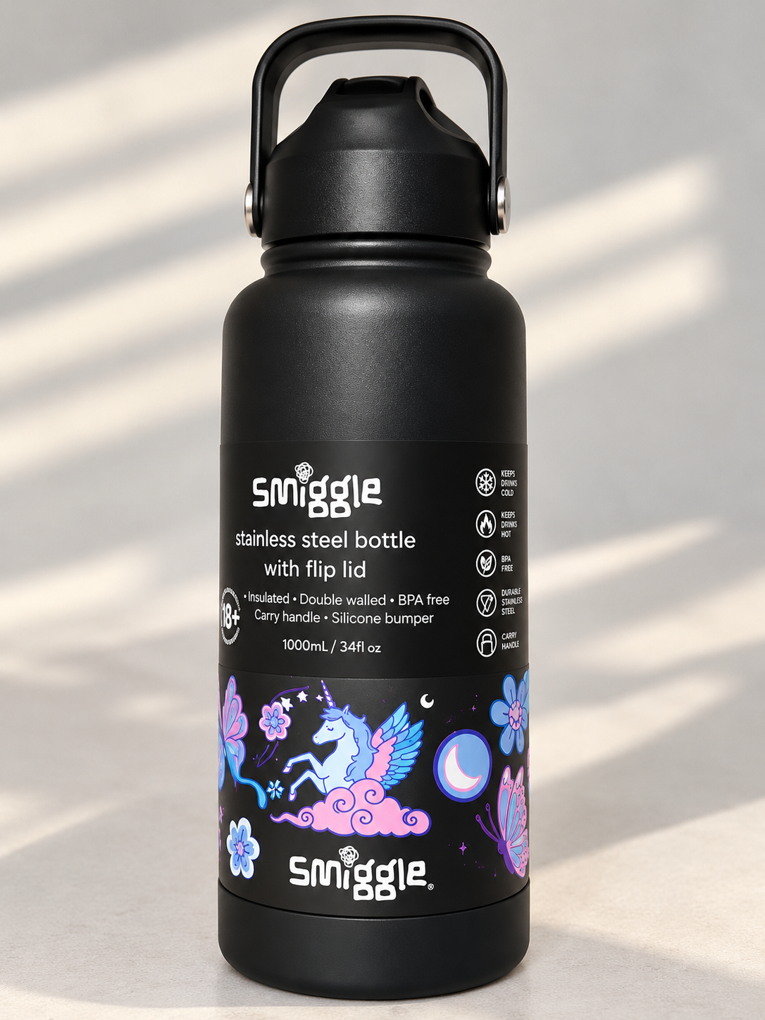 Smiggle Insulated Stainless Steel Bottle – 1000ml